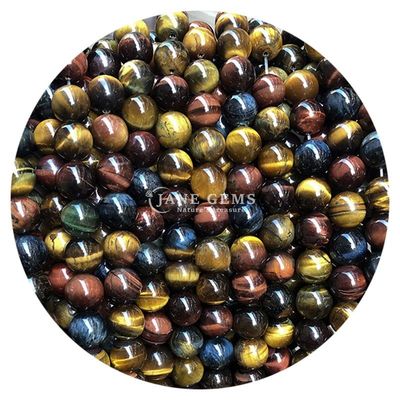 Nhập khẩu kim loại đá tự nhiên vòng lỏng hạt 8mm Tiger Eye lỏng hạt hoa hồng đỏ Tiger Eye vòng hạt spacers cho đồ trang sức