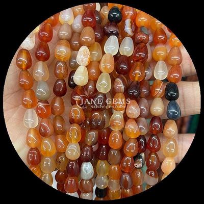 Đỏ Jasper Opalite Tiger's Eye Gem Bead Khí đá tự nhiên nước giọt hình dạng đá lỏng Bead sợi cho vòng đeo tay
