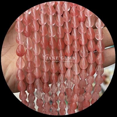 Đỏ Jasper Opalite Tiger's Eye Gem Bead Khí đá tự nhiên nước giọt hình dạng đá lỏng Bead sợi cho vòng đeo tay