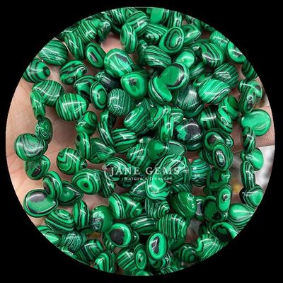Malachite Quartz tinh khiết hạt đá quý tinh thể tự nhiên nước giọt hình dạng đá lỏng chuỗi hạt cho vòng tay
