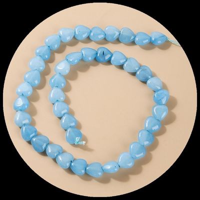 Aquamarine Amethyst Gem Bead Natural Crystal Heart Shape Stone Loose Bead Strands cho vòng đeo tay