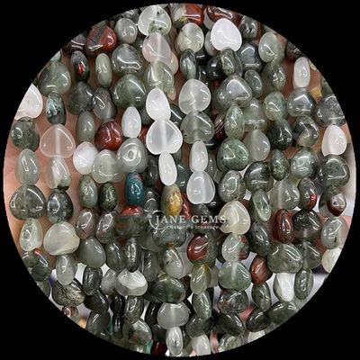 Aquamarine Amethyst Gem Bead Natural Crystal Heart Shape Stone Loose Bead Strands cho vòng đeo tay