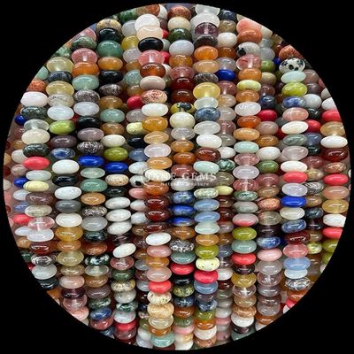 Pink Aventurine Green Aventurine Gem Bead Natural Crystal UFO Shape Stone Loose Bead Strands cho vòng đeo tay