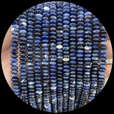 Sodalite Picture Stone Gem Bead Natural Crystal UFO Shape Stone Loose Bead Strands cho vòng đeo tay