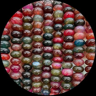 Lemon Jade Amazonite Gem Bead Natural Crystal UFO Shape Stone Loose Bead Strands Cho Vòng tay