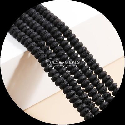 Lucky Jade Lava Stone Gem Bead Natural Crystal Abacus Shape Stone Loose Bead Strands cho vòng đeo tay