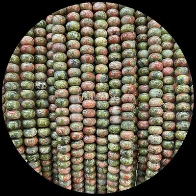 Lucky Jade Lava Stone Gem Bead Natural Crystal Abacus Shape Stone Loose Bead Strands cho vòng đeo tay