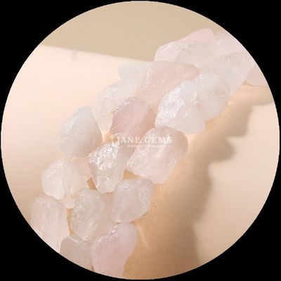 Rose Quartz Amethyst Gem Bead Natural Crystal Raw Rough Stone Loose Bead Strands cho vòng đeo tay