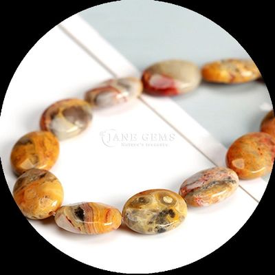 Hình hình hình bầu dục có mặt hạt đá quý tinh thể tự nhiên Howlite Bông tuyết Obsidian Stone Loose Bead Strands For Bracelets