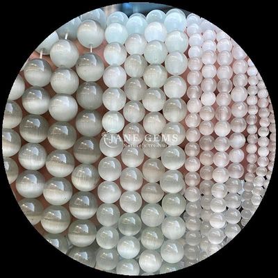 Da cam tím vàng màu sắc hình tròn mắt mèo lỏng lỏng sợi hạt kích thước hạt 4mm / 6mm / 8mm / 10mm / 12mm