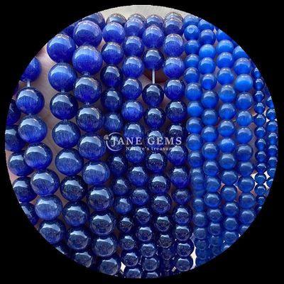 Vàng màu xanh Olive màu đá quý hạt hình tròn mắt mèo lỏng hạt dây cho đồ trang sức thủ công