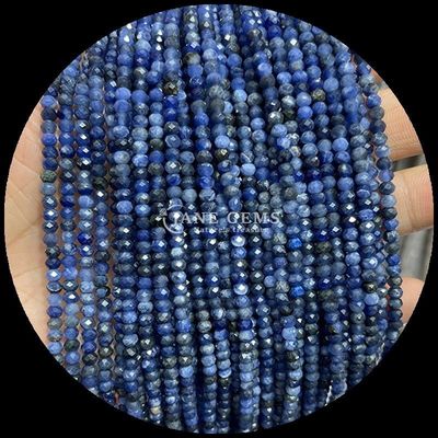 Lapis Lazuli Apatite Natural Gemstone Bead Shaped Abacus Loose Bead Strands cho năng lượng chữa bệnh và tự làm đồ trang sức