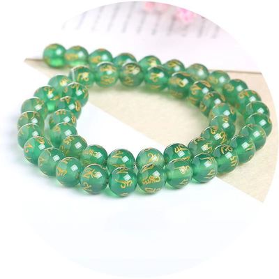 Sáu ký tự Mantra Agate lỏng lỏng hạt đá chữa bệnh tâm linh cho đồ vật tự làm