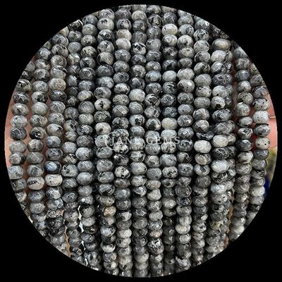 Indian Agate Green Dot Natural Gemstone Bead Strands Natural Gemstone Faceted Abacus Beads cho quà tặng tùy chỉnh