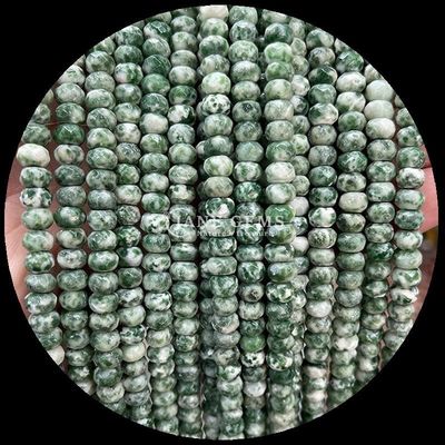 Indian Agate Green Dot Natural Gemstone Bead Strands Natural Gemstone Faceted Abacus Beads cho quà tặng tùy chỉnh