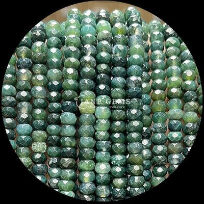 Indian Agate Green Dot Natural Gemstone Bead Strands Natural Gemstone Faceted Abacus Beads cho quà tặng tùy chỉnh