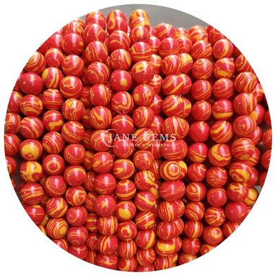 Malachite Beads Phản ứng Malachite Stone Beads Tròn Loose Stone Beads Cho đồ trang sức DIY