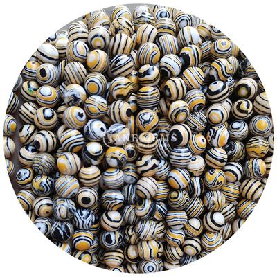 Malachite Beads Phản ứng Malachite Stone Beads Tròn Loose Stone Beads Cho đồ trang sức DIY
