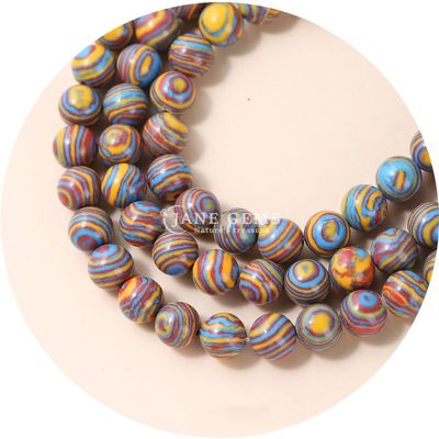 Malachite Beads Phản ứng Malachite Stone Beads Tròn Loose Stone Beads Cho đồ trang sức DIY