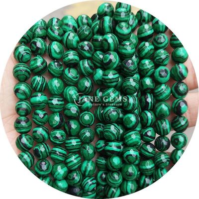 Malachite Beads Phản ứng Malachite Stone Beads Tròn Loose Stone Beads Cho đồ trang sức DIY