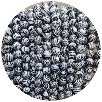 Malachite Beads Phản ứng Malachite Stone Beads Tròn Loose Stone Beads Cho đồ trang sức DIY
