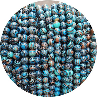 Malachite Beads Phản ứng Malachite Stone Beads Tròn Loose Stone Beads Cho đồ trang sức DIY