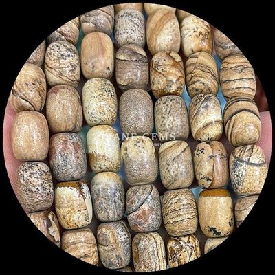 Ngọc quý Bead Dalmatian Jasper Natural Crystal Gemstone Barrel Shape Loose Bead Strands để làm đồ trang sức