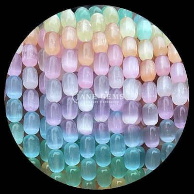 Ngọc quý Bead Dalmatian Jasper Natural Crystal Gemstone Barrel Shape Loose Bead Strands để làm đồ trang sức