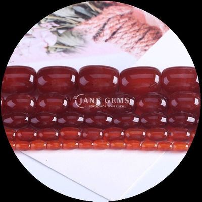 Ngọc quý Bead Carnelian Green Agate Natural Crystal Gemstone Barrel Shape Loose Bead Strands để làm đồ trang sức