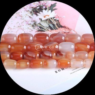 Ngọc quý Bead Carnelian Green Agate Natural Crystal Gemstone Barrel Shape Loose Bead Strands để làm đồ trang sức