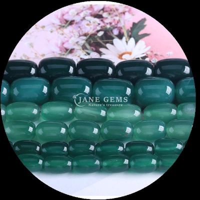 Ngọc quý Bead Carnelian Green Agate Natural Crystal Gemstone Barrel Shape Loose Bead Strands để làm đồ trang sức