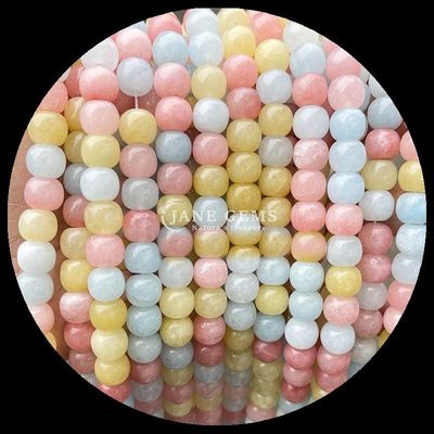 Ngọc quý Bead Rose Quartz Ice Green Jade Natural Crystal Gemstone Apple Shape Loose Bead Strands để làm đồ trang sức