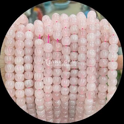 Ngọc quý Bead Rose Quartz Ice Green Jade Natural Crystal Gemstone Apple Shape Loose Bead Strands để làm đồ trang sức