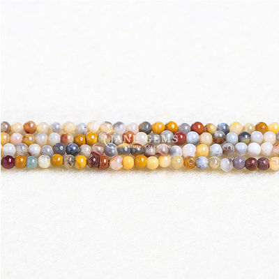 Thiên nhiên tinh thể Tiger Eye vòng hạt Crazy Lace Agate đá quý lỏng Strand năng lượng chữa bệnh hạt cho đồ trang sức làm