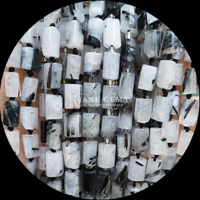 Ngọc quý hạt tinh thể tự nhiên Apatite Rhodonite đá quý mặt bằng hình trụ hình dạng lỏng lẻo hạt dây cho việc làm đồ trang sức