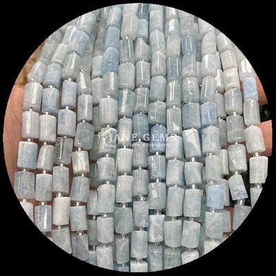 Ngọc quý Bead Natural Crystal Aquamarine Prehnite Ngọc quý Phong cách hình trụ Loose Bead Strands cho làm đồ trang sức