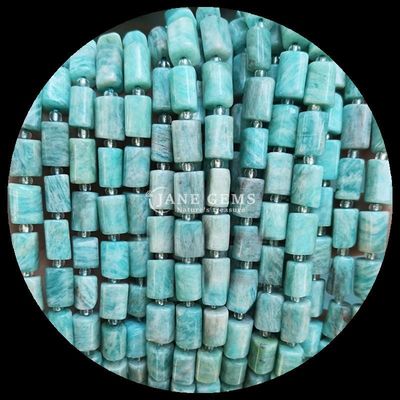 Ngọc quý Bead Natural Crystal Aquamarine Prehnite Ngọc quý Phong cách hình trụ Loose Bead Strands cho làm đồ trang sức