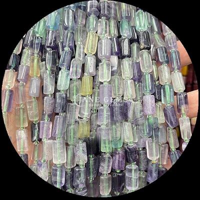 Ngọc quý hạt tinh thể tự nhiên Apatite Rhodonite đá quý mặt bằng hình trụ hình dạng lỏng lẻo hạt dây cho việc làm đồ trang sức