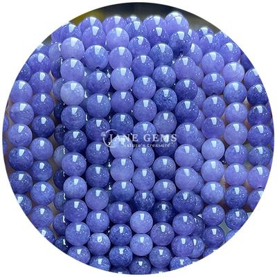 Lavender Chalcedony Đỏ tươi Chalcedony tròn hạt rải rác Semi-Finished Products DIY Jewelry Accessories
