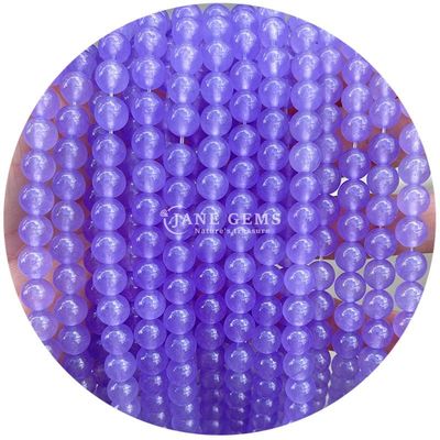Lavender Chalcedony Đỏ tươi Chalcedony tròn hạt rải rác Semi-Finished Products DIY Jewelry Accessories