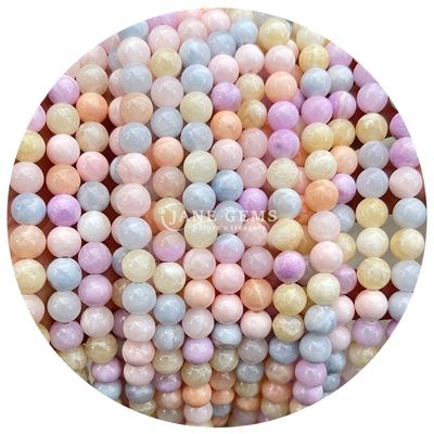 Đèn mịn mịn mịn Hitian White Jade Chalcedony Light Peach Chalcedony Loose Beads For DIY Jewelry Making