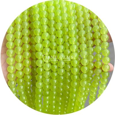 Đèn mịn mịn mịn Hitian White Jade Chalcedony Light Peach Chalcedony Loose Beads For DIY Jewelry Making