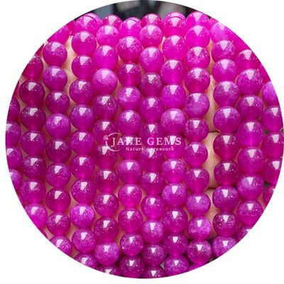 Đèn mịn mịn mịn Hitian White Jade Chalcedony Light Peach Chalcedony Loose Beads For DIY Jewelry Making