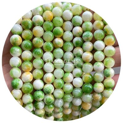 Round Jades Màu đá Chalcedony hạt chữa bệnh tinh thể đá tự nhiên lỏng lỏng hạt cho làm đồ trang sức DIY