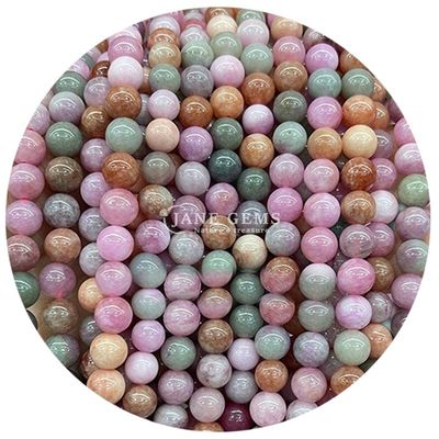 Đá thiên nhiên Rainbow Pink Xinjiang Chalcedony Cho đồ trang sức Làm vòng cổ đeo tay