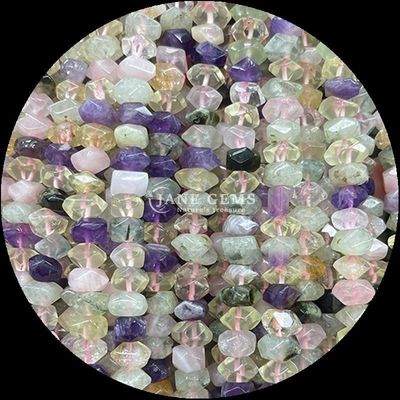 Ngọc quý hạt tinh thể tự nhiên Citrine Rose Quartz đá quý hình dạng không đều lăn lỏng hạt dây để làm đồ trang sức