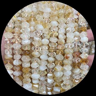 Ngọc quý hạt tinh thể tự nhiên Citrine Rose Quartz đá quý hình dạng không đều lăn lỏng hạt dây để làm đồ trang sức