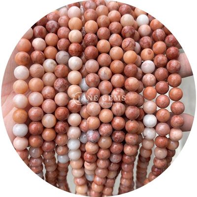 Natural Loose Stone Beads Strand Gemstone Pink Aventurine Round Mượt mà Để làm đồ trang sức DIY