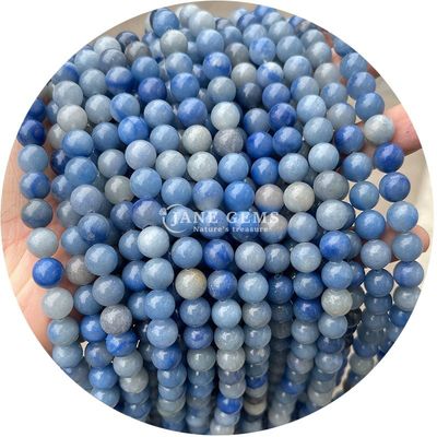 Natural Loose Stone Beads Strand Gemstone Pink Aventurine Round Mượt mà Để làm đồ trang sức DIY