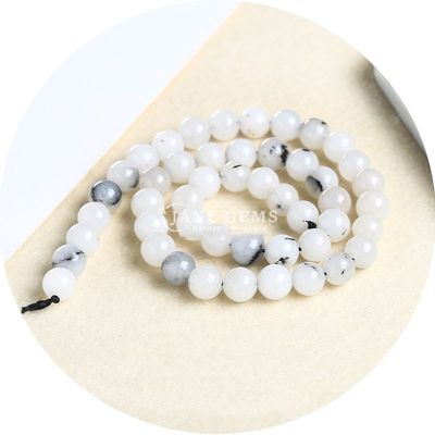Xinjiang Chalcedony Bead Strands hình tròn đá cho đồ trang sức màu Amazonite
